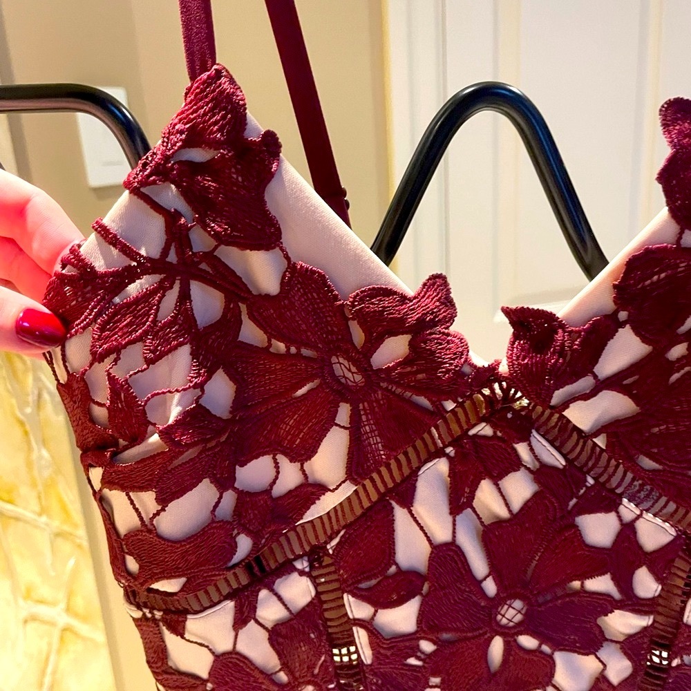 New stunning Love…Ady cocktail dress in burgundy and lace